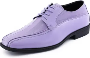 Viotti 179, Casual Dress Oxford Shoes for Men, Satin Striped Lace-Ups, Men's Business Casual Leather & Satin Shoe, for All Formal Occasions