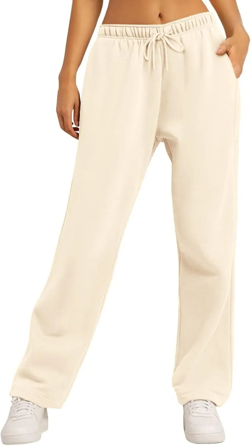 Wide Leg Sweatpants Women Baggy High Waisted Y2k Athletic Sweat Pants Casual Comfy Cotton Joggers with Pockets