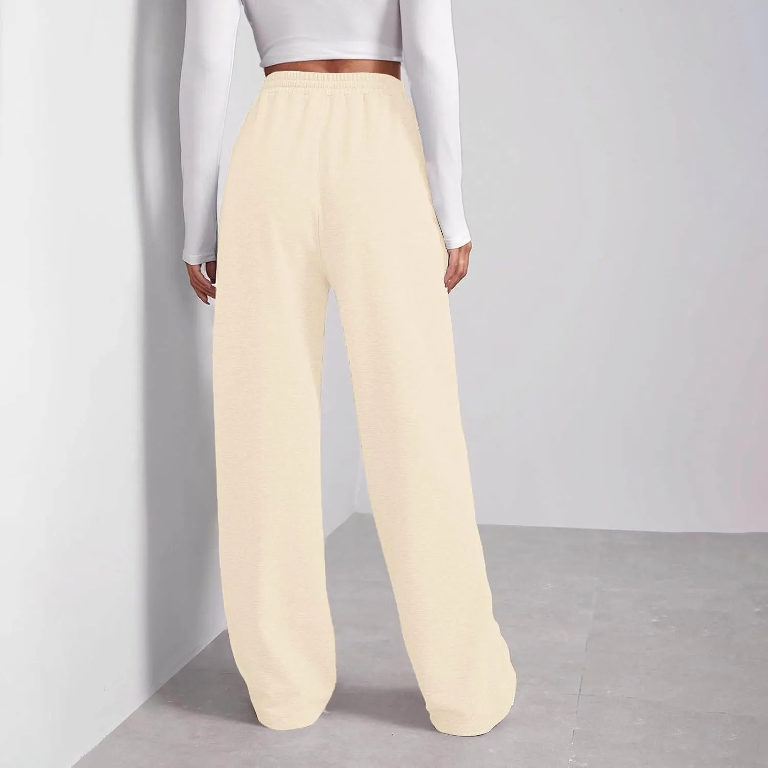 Wide Leg Sweatpants Women Baggy High Waisted Y2k Athletic Sweat Pants Casual Comfy Cotton Joggers with Pockets