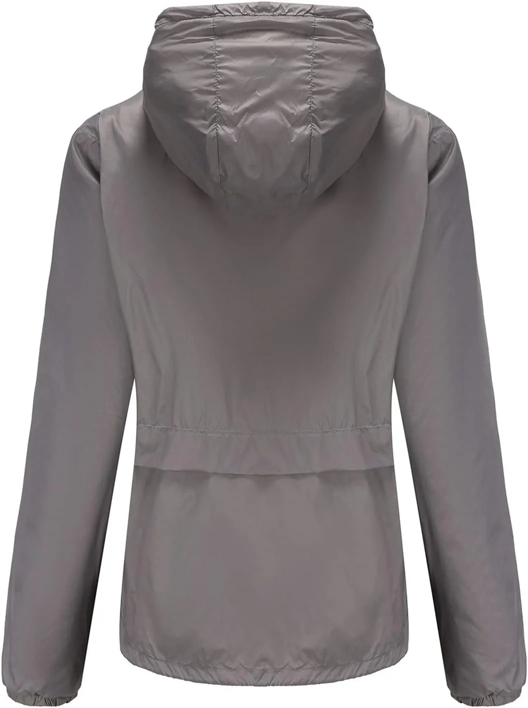 Wkishenl Rain Jacket Women Solid Summer Fall Outdoor Jackets Lightweight Hooded Windproof Trench Coats Zip Raincoat