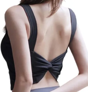 Women Cute High Impact Sports Bras Bow Tie Cross Back Sexy Running Bra Sports Bras for Women Yoga Tank Top