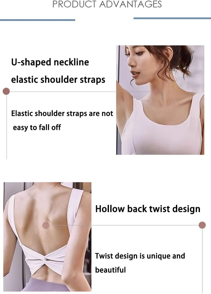 Women Cute High Impact Sports Bras Bow Tie Cross Back Sexy Running Bra Sports Bras for Women Yoga Tank Top