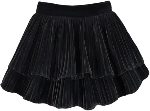 Women Fleece Mini Skirt Ruffled Pleated Flared Golf Skirts