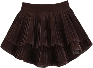 Women Fleece Mini Skirt Ruffled Pleated Flared Golf Skirts