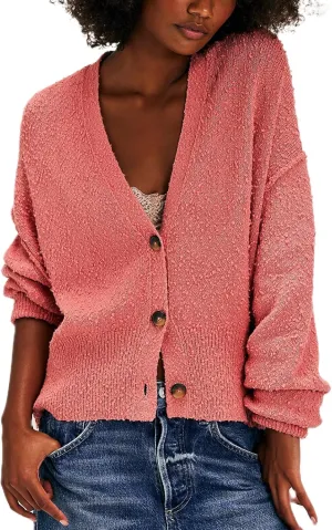 Women Knitted Cardigan Sweaters Long Sleeve Button Down Ribbed Knit Sweater Tops Y2k Cropped Cardigans Streetwear