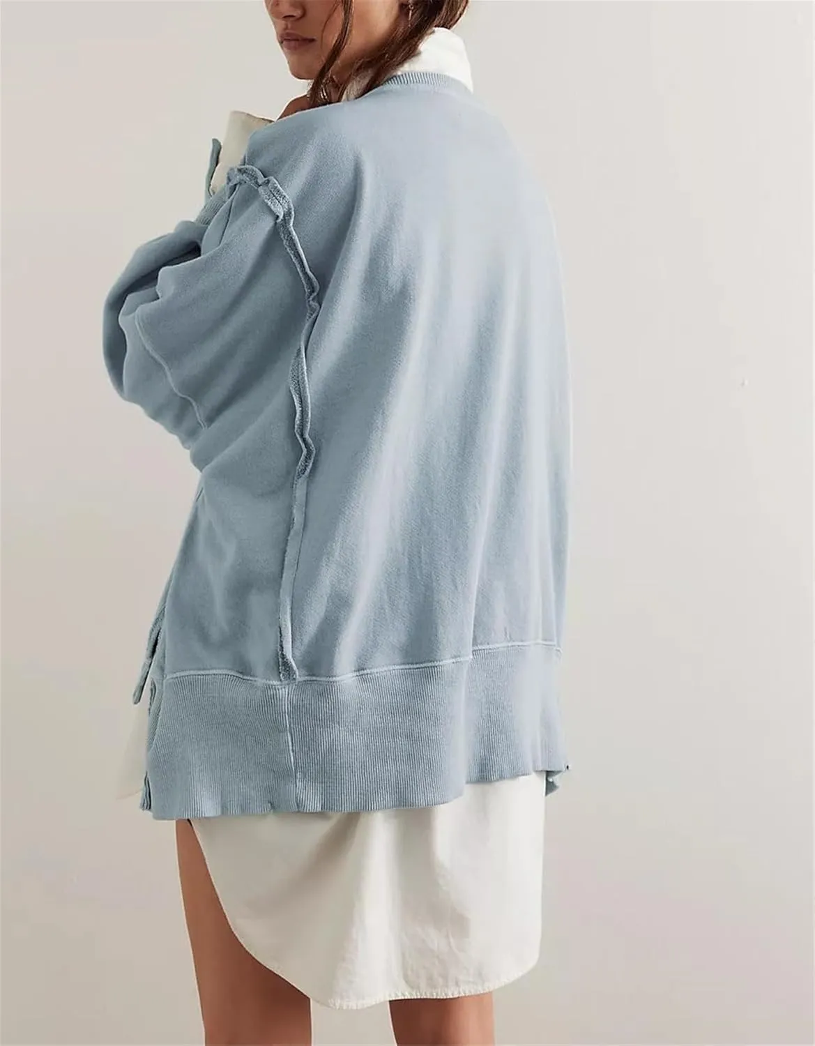 Women Oversized Graphic Sweatshirt Y2k Long Sleeve Vintage Crewneck Shirt Top Drop Shoulder Sweater Pullover