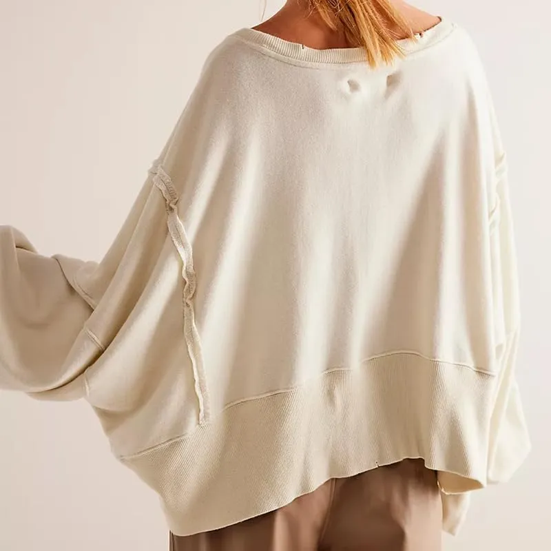 Women Y2K Cropped Sweatshirt Long Sleeve Scoop Neck Preppy Sweatshirts Going Out Oversized Pullover Top