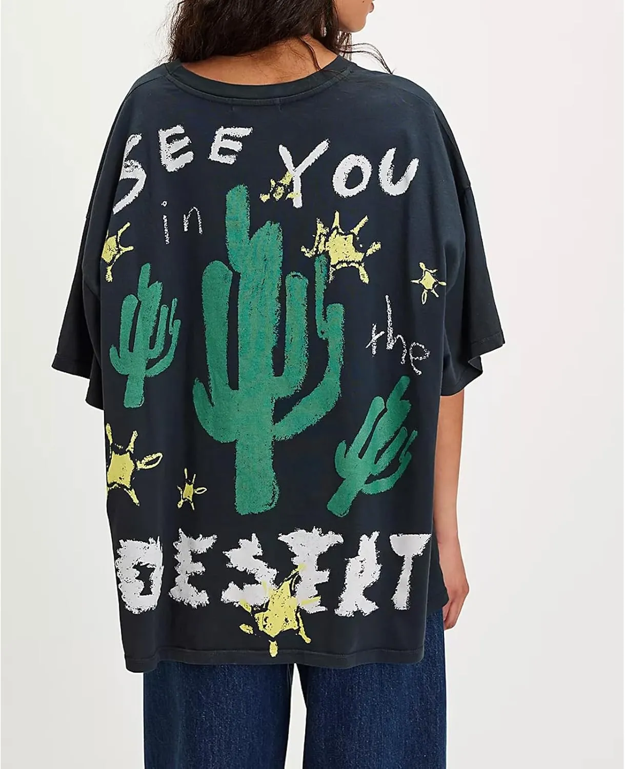 Women Y2k Floral Graphic Print Oversized Tshirts Cute Flower Aesthetic Baggy Tees Top Summer Teen Girl Coastal Clothes