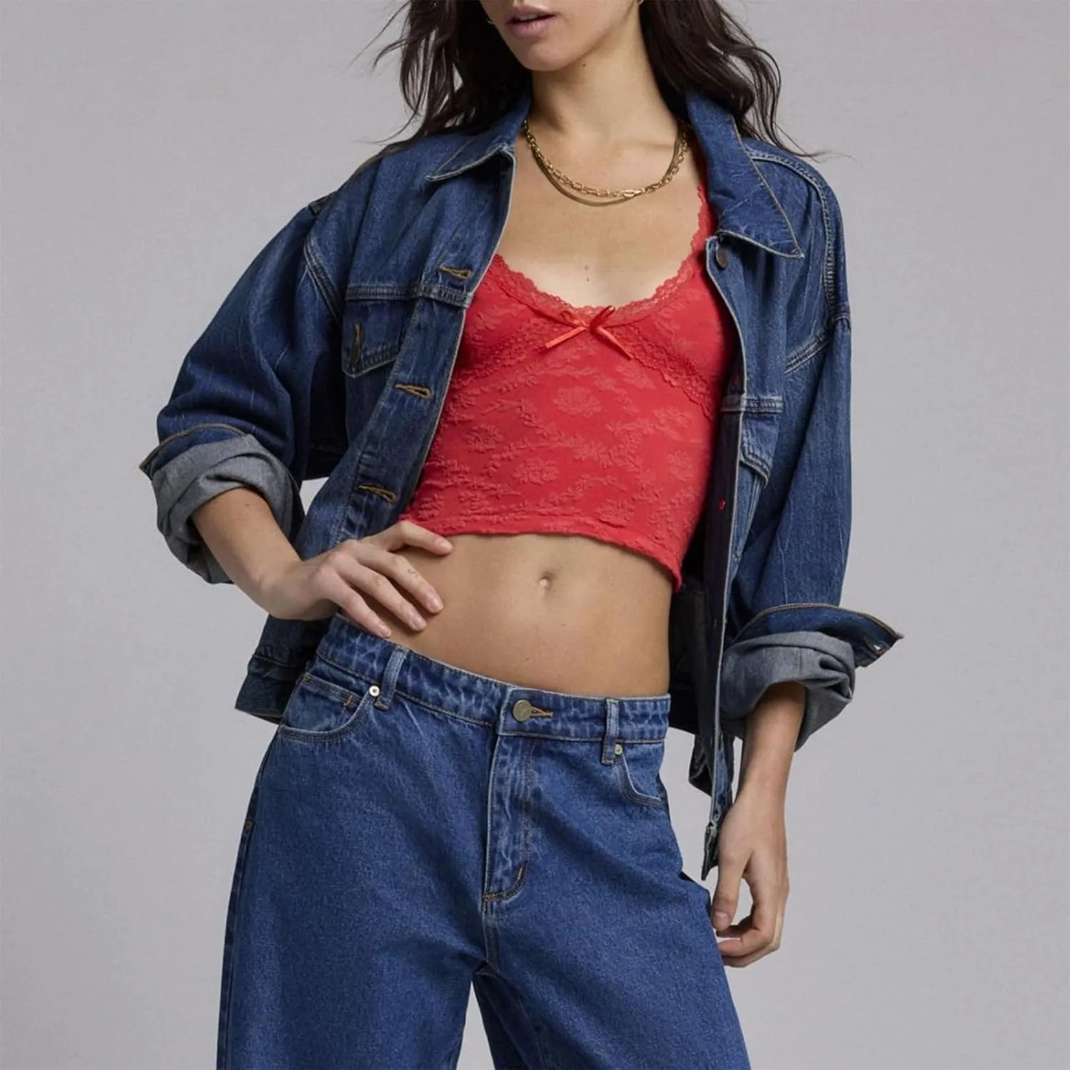 Women Y2k Lace Short Sleeve Shirt V Neck Low Cut Solid Color Cropped Shirts Slim Fitted Going Out Crop Tops