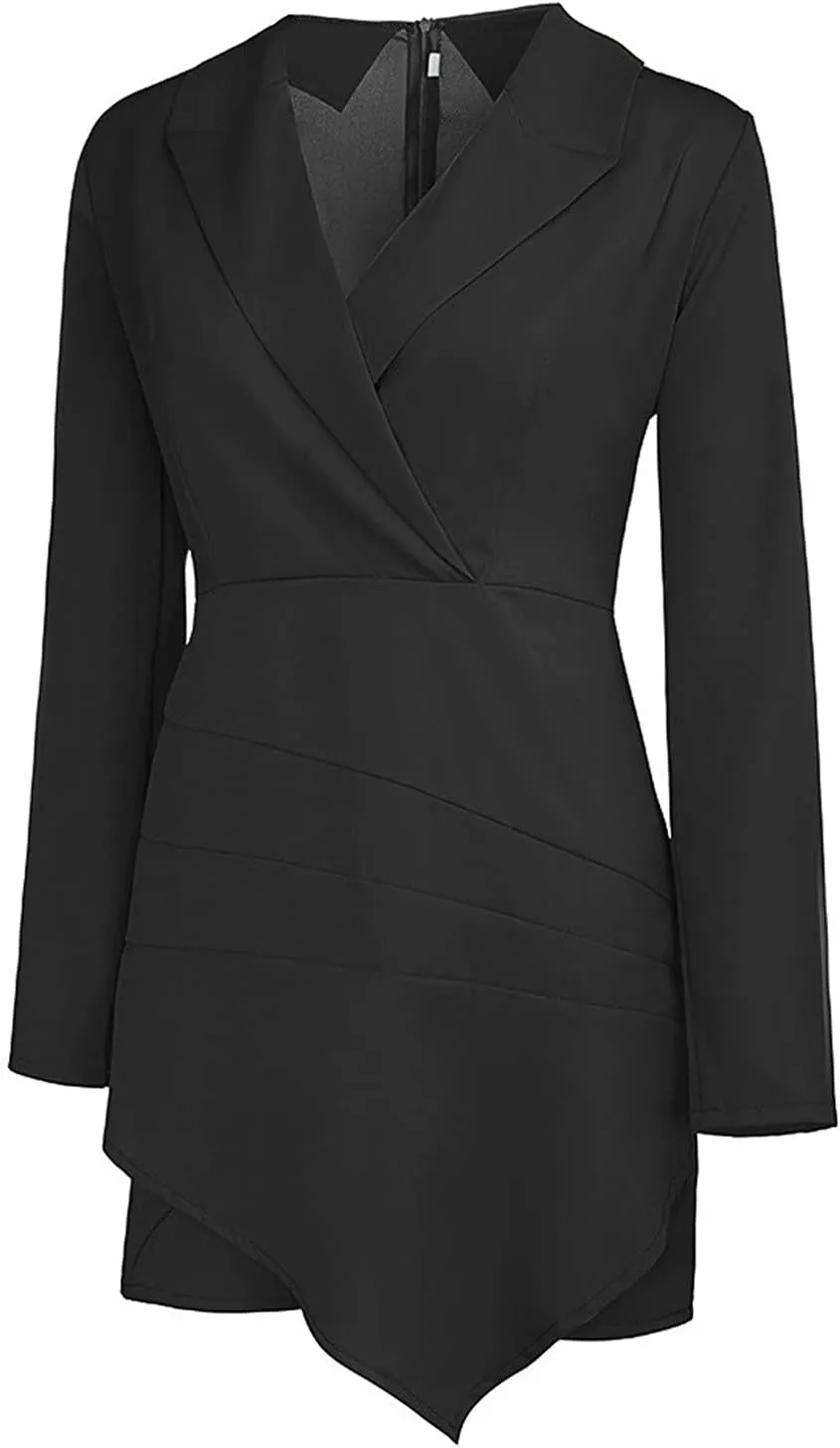 Women's Bodycon Blazer Dress Slim Fit Wrok Office Business Dress Long Sleeve Suit Sets Pencil Dress Formal Uniform