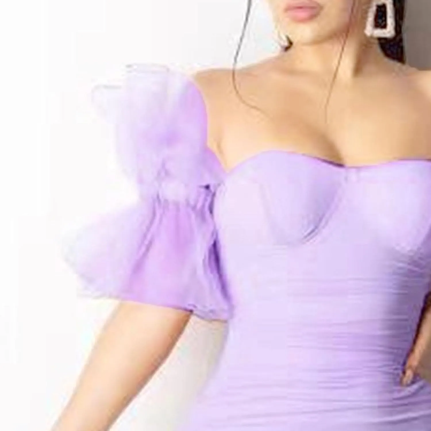 Women's Bodycon Tube Top Cocktail Party Dress Slim Fit Ruched Stylish Mini Dress Mesh Short Sleeve Prom Dresses