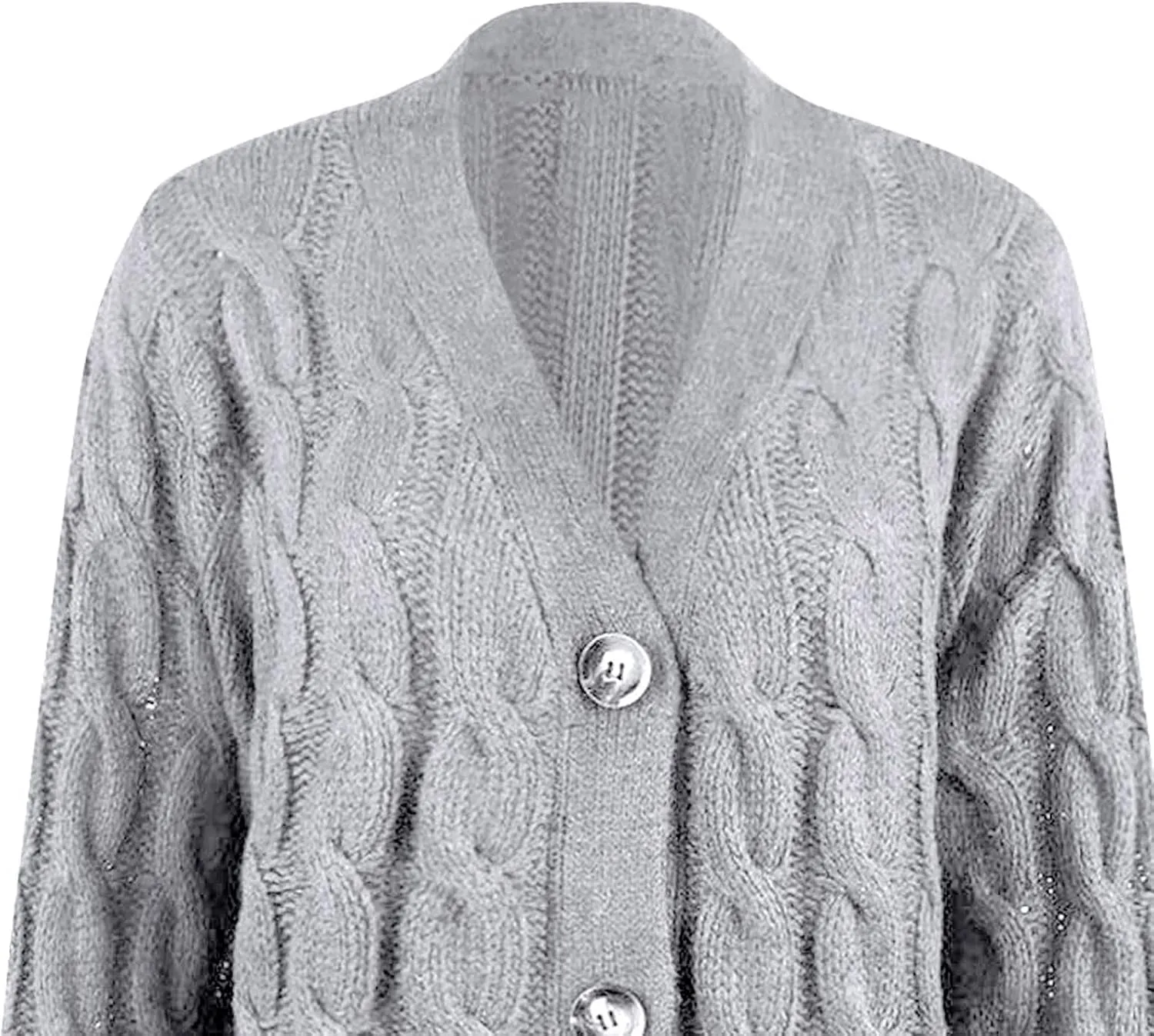 Women's Button Down Open Front Cardigan Sweaters Fall Trendy Cable Knit Chunky Outerwear Coats with Pockets