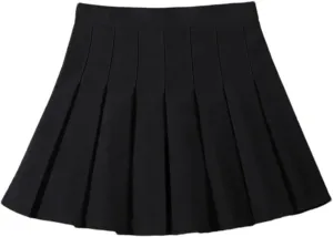 Women's Fashion Pleated A-Line Mini Short Skirt with Elastic Waist for Ladies Girls