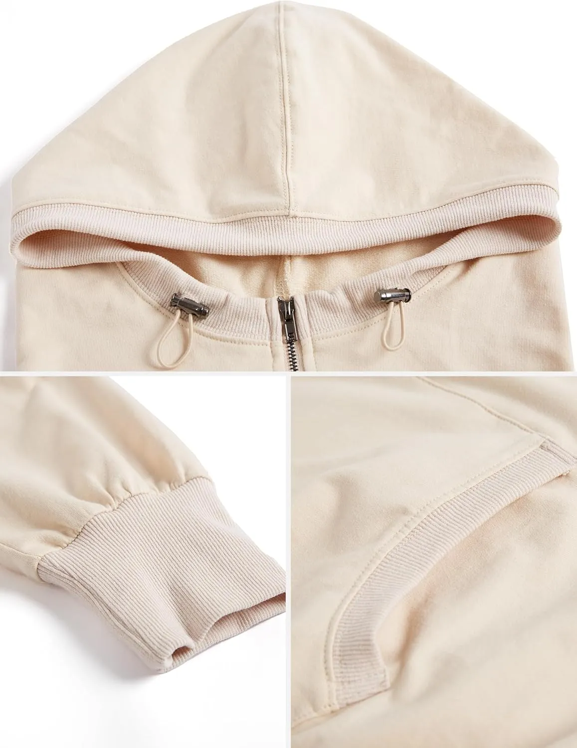 Women's Half Zip Hoodies Cropped Sweatshirts Solid Workout Pullover Tops