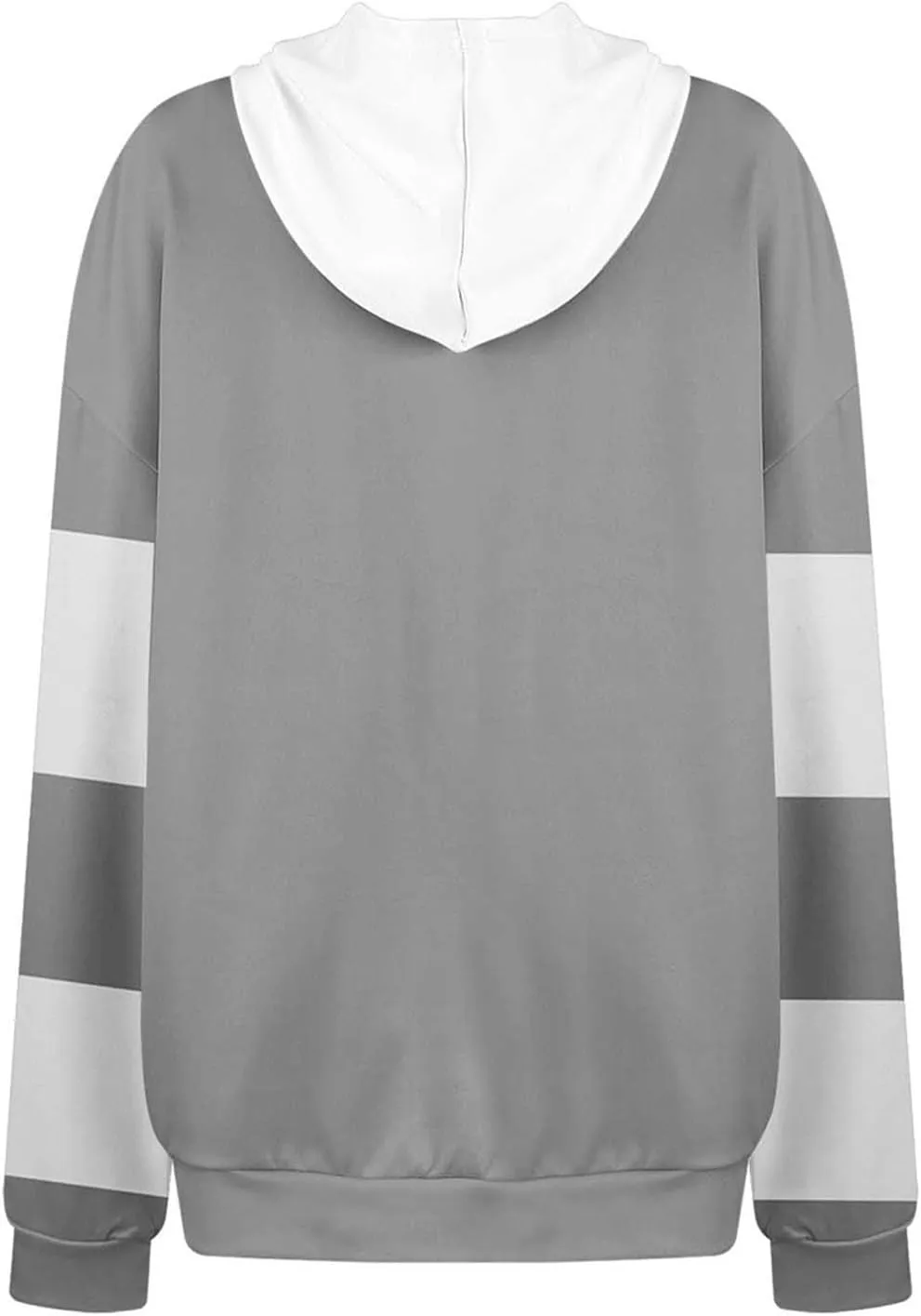 Women's Long sleeves Color Block Hoodie Tops Cute Casual Drawstring Loose Lightweight Tunic Pullover With Pockets
