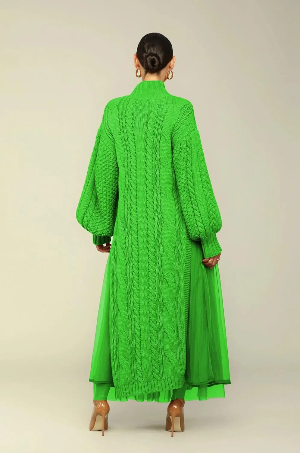 Womens Long Sweater Dress Long Sleeve Turtleneck Cable Knit Lace Slit A Line Pullover Dresses