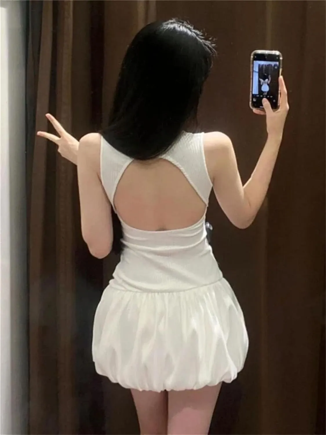 Women's Mini Skirts Classic Cute Puff High Waist Pleated Short Bubble Lantern Skirt