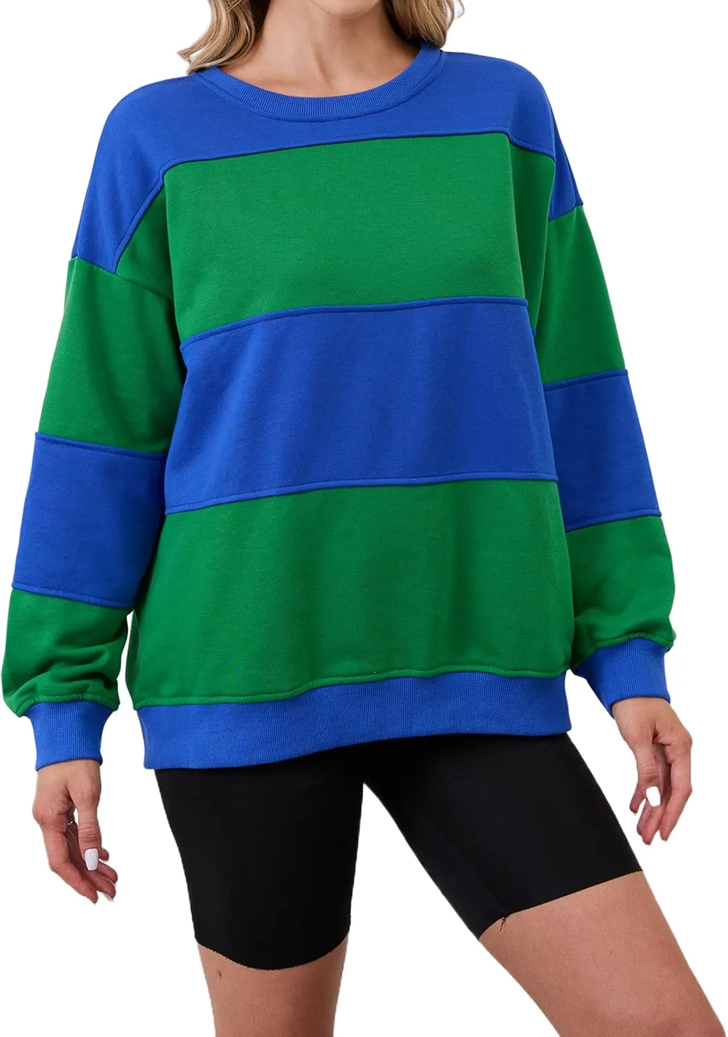 Womens Oversized Sweatshirts Long Sleeve Loose Fit Solid Color Pullover Tops Casual Comfy Fall Fashion Clothes 2024