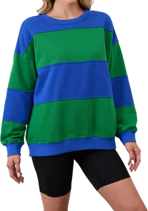 Womens Oversized Sweatshirts Long Sleeve Loose Fit Solid Color Pullover Tops Casual Comfy Fall Fashion Clothes 2024