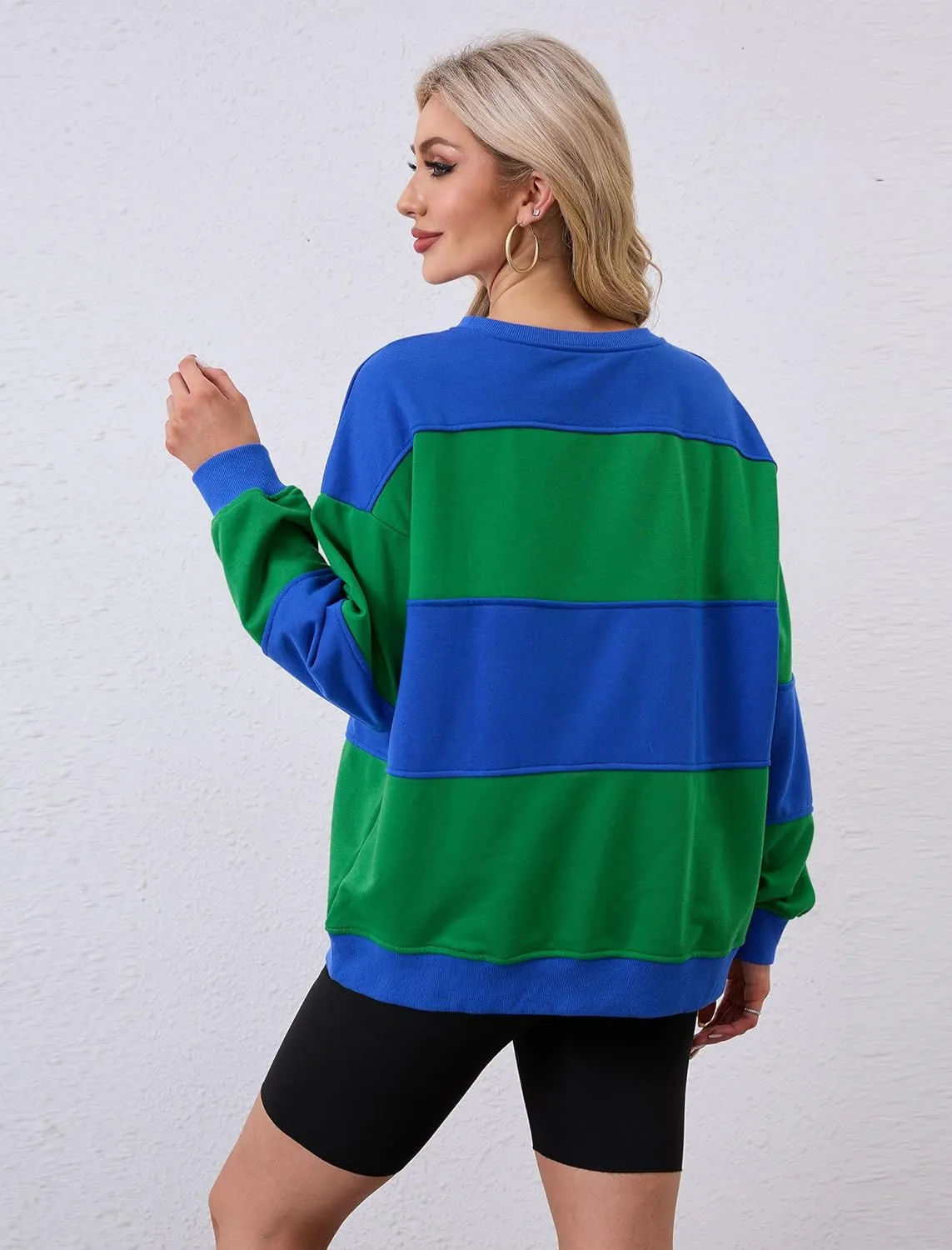 Womens Oversized Sweatshirts Long Sleeve Loose Fit Solid Color Pullover Tops Casual Comfy Fall Fashion Clothes 2024