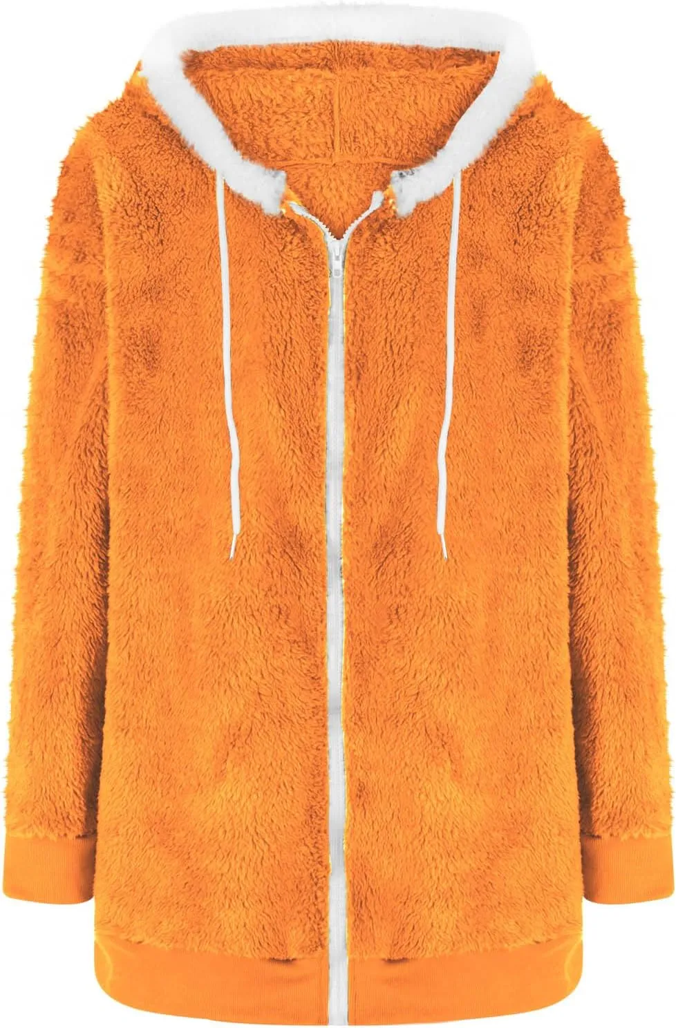 Womens Sherpa Jacket Oversized Fleece Jacket Teddy Bear Coat with Pockets Casual Open Front Hooded Fuzzy Cardigan