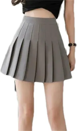 Women's Summer Mini Skirt  School High Waist Pleated Plaid Uniform Skirt Tennis Skirts