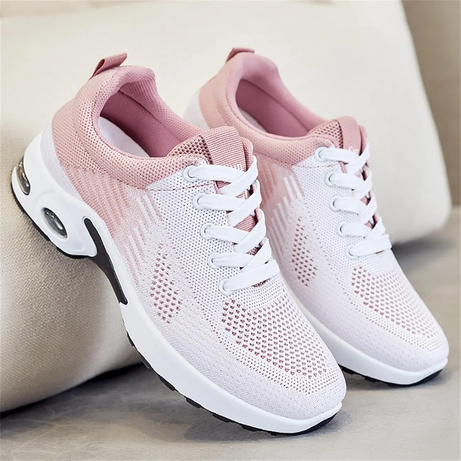 Womens Walking Sneakers Air Cushion Running Shoes Lightweight Quick-Dry Tennis Shoe Fashion Mesh Breathable Gym Sneaker Athletic Comfortable Casual Shoes Work Sneakers