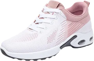 Womens Walking Sneakers Air Cushion Running Shoes Lightweight Quick-Dry Tennis Shoe Fashion Mesh Breathable Gym Sneaker Athletic Comfortable Casual Shoes Work Sneakers