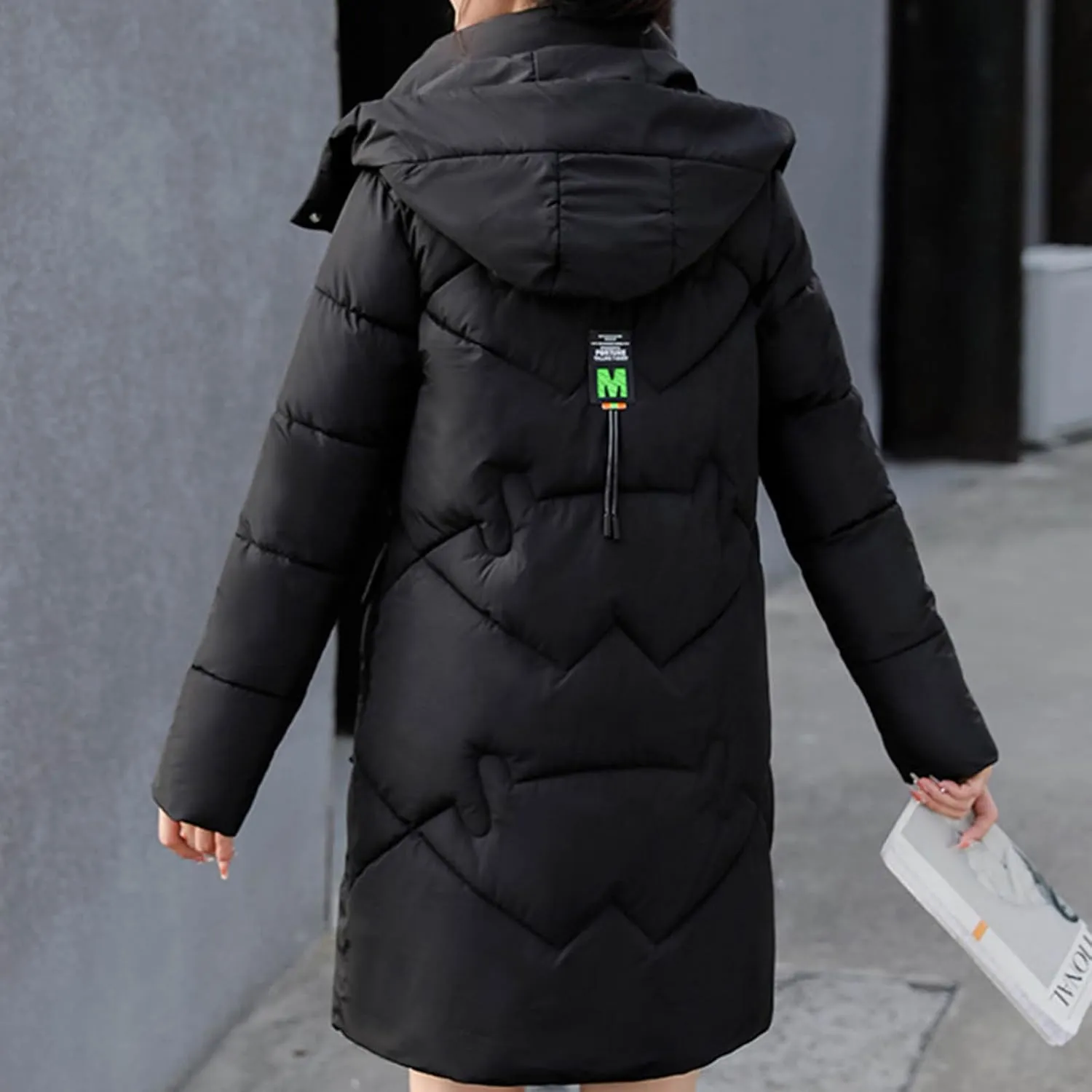 Women's Winter Long Puffer Coats Hooded Zip Up Casual Thickened Down Jackets 2024 Trendy Warm Clothes Outerwear
