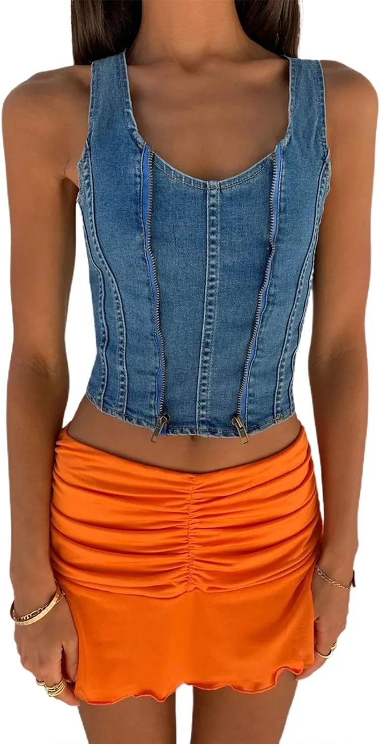 Women's Y2K Sexy Ruched Pleated Ruffle Mini Skirt Stretchy A-Line Slim Fit High Waist Bodycon Beachwear Short Skirt