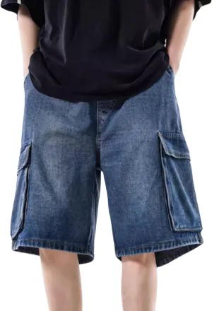 Y2k Baggy Jorts Men Baggy Jeans Shorts Relaxed Fit Cargo Shorts Hip Hop Demin Shorts Vintage Streetwear Jeans