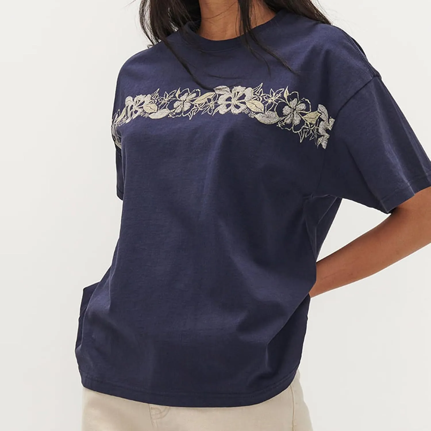 Y2k Cute Oversized Graphic Shirts Teen Girls Women Preppy Short Sleeve Floral Baggy Tees Costal Aesthetic Tops