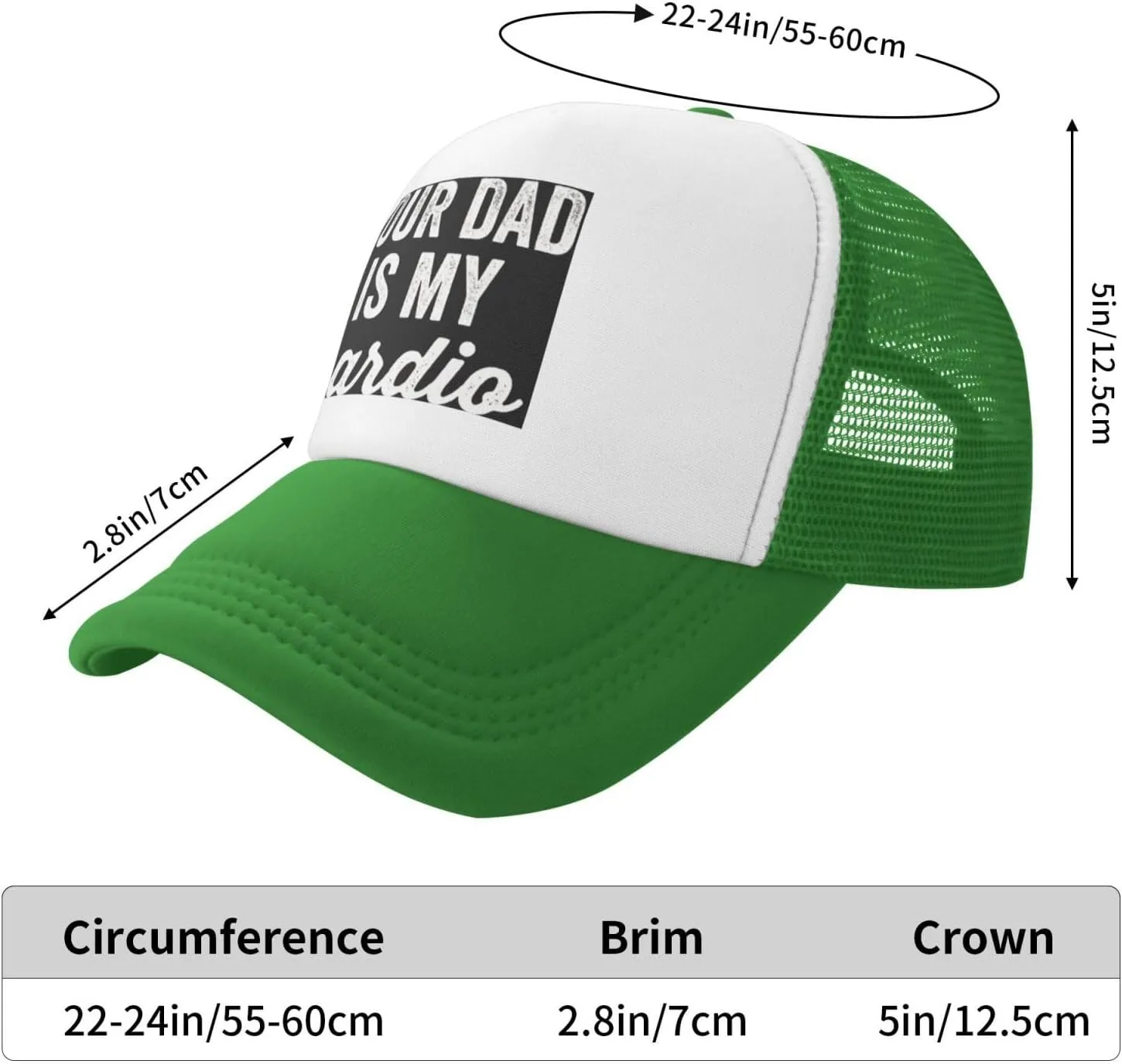 Your Dad is My Cardio Trucker Hat Mesh Baseball Cap Women Cowboy Hat Men Dad Hat Adjustable Sun Hat Snapback Hat Black