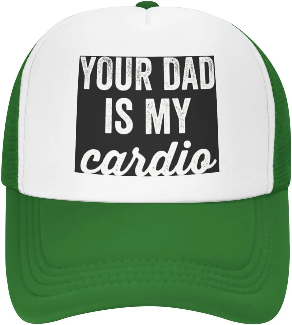 Your Dad is My Cardio Trucker Hat Mesh Baseball Cap Women Cowboy Hat Men Dad Hat Adjustable Sun Hat Snapback Hat Black