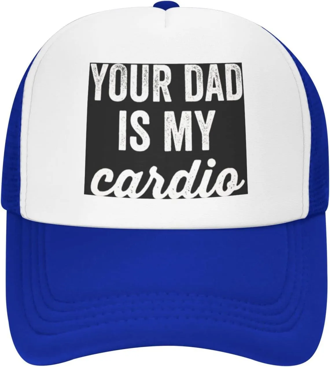 Your Dad is My Cardio Trucker Hat Mesh Baseball Cap Women Cowboy Hat Men Dad Hat Adjustable Sun Hat Snapback Hat Black