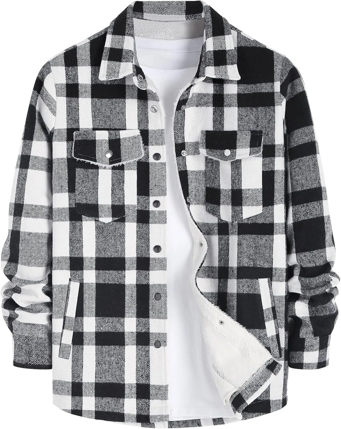ZAFUL Womens Corduroy Sherpa Jackets Button Down Long Sleeve Fleece Outwear Coat with Pockets