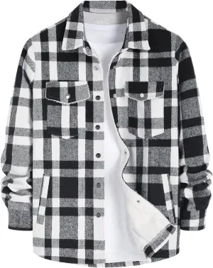 ZAFUL Womens Corduroy Sherpa Jackets Button Down Long Sleeve Fleece Outwear Coat with Pockets