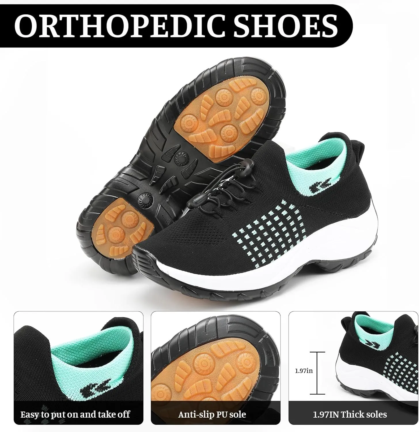 ZWRXW Orthowear Shoes for Women Men with Arch Support,Breathable Fashion Orthopedic Sneakers,Outdoor Casual Lightweight Comfort Wear Shoes for Hiking Walking